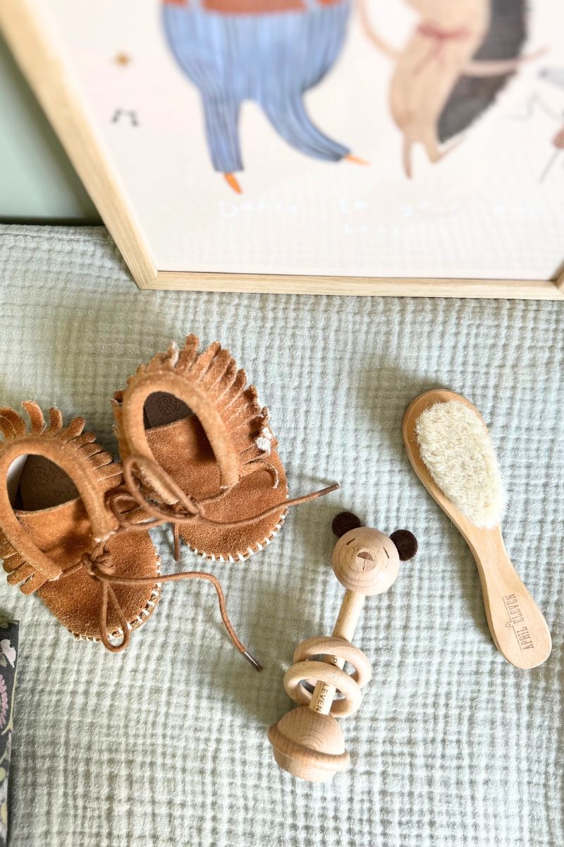 Hochet bébé bois animal – Jouet sensoriel, idée cadeau naissance