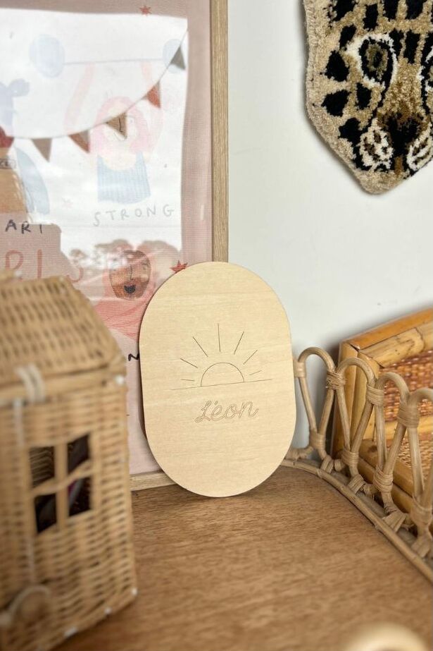 Personalized wooden baby brush