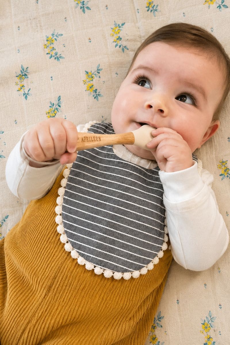Personalized wooden baby brush