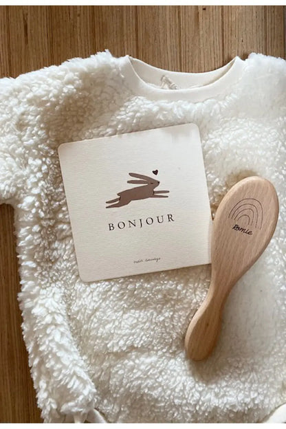 Brosse enfant personnalisée en bois Ma boutique