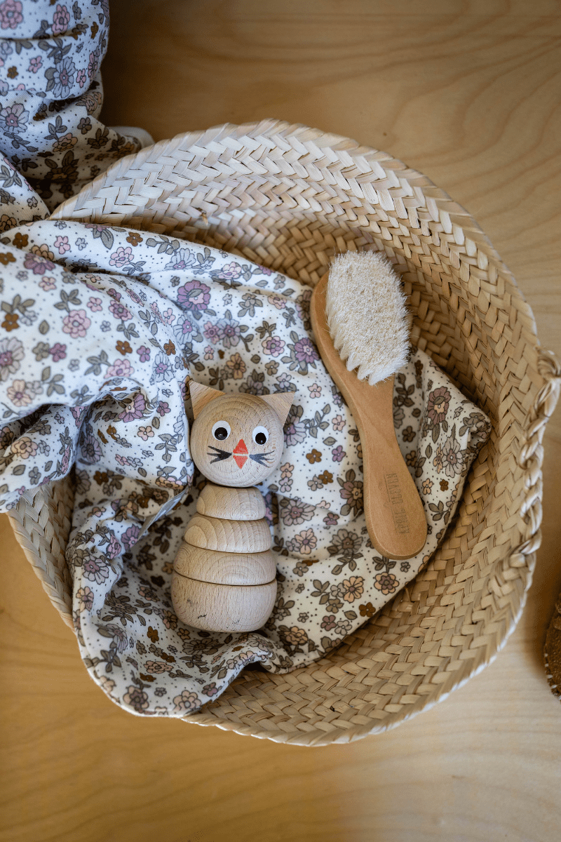 Personalized wooden baby brush
