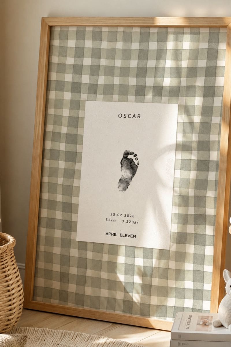 Cadre avec empreinte pied bébé