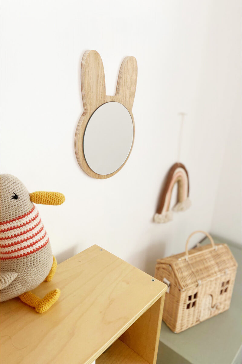 Miroir lapin en bois Ma boutique