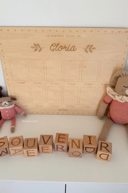Personalized wooden baby brush