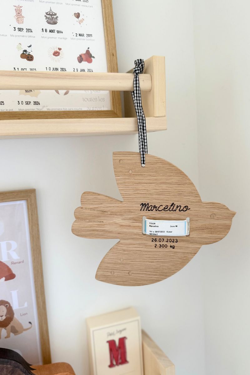 Personalized wooden baby brush