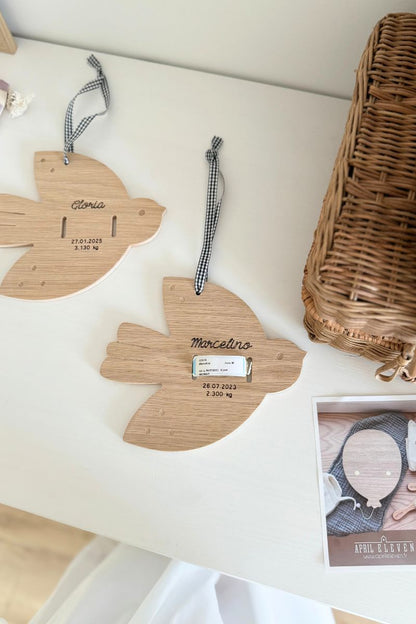 Personalized wooden baby brush