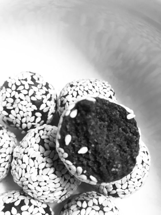 energy ball black sesame breakfast child